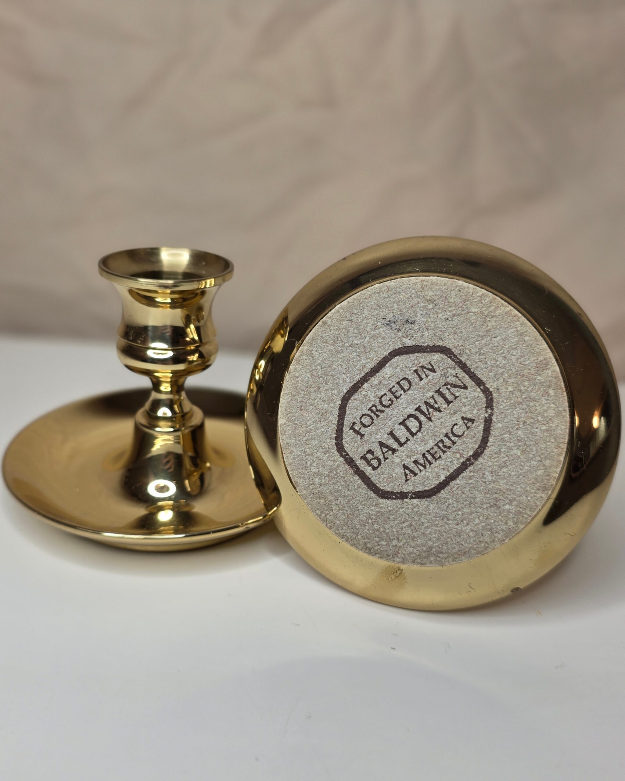 Baldwin Solid Brass Candle Holders Pair - Image 3