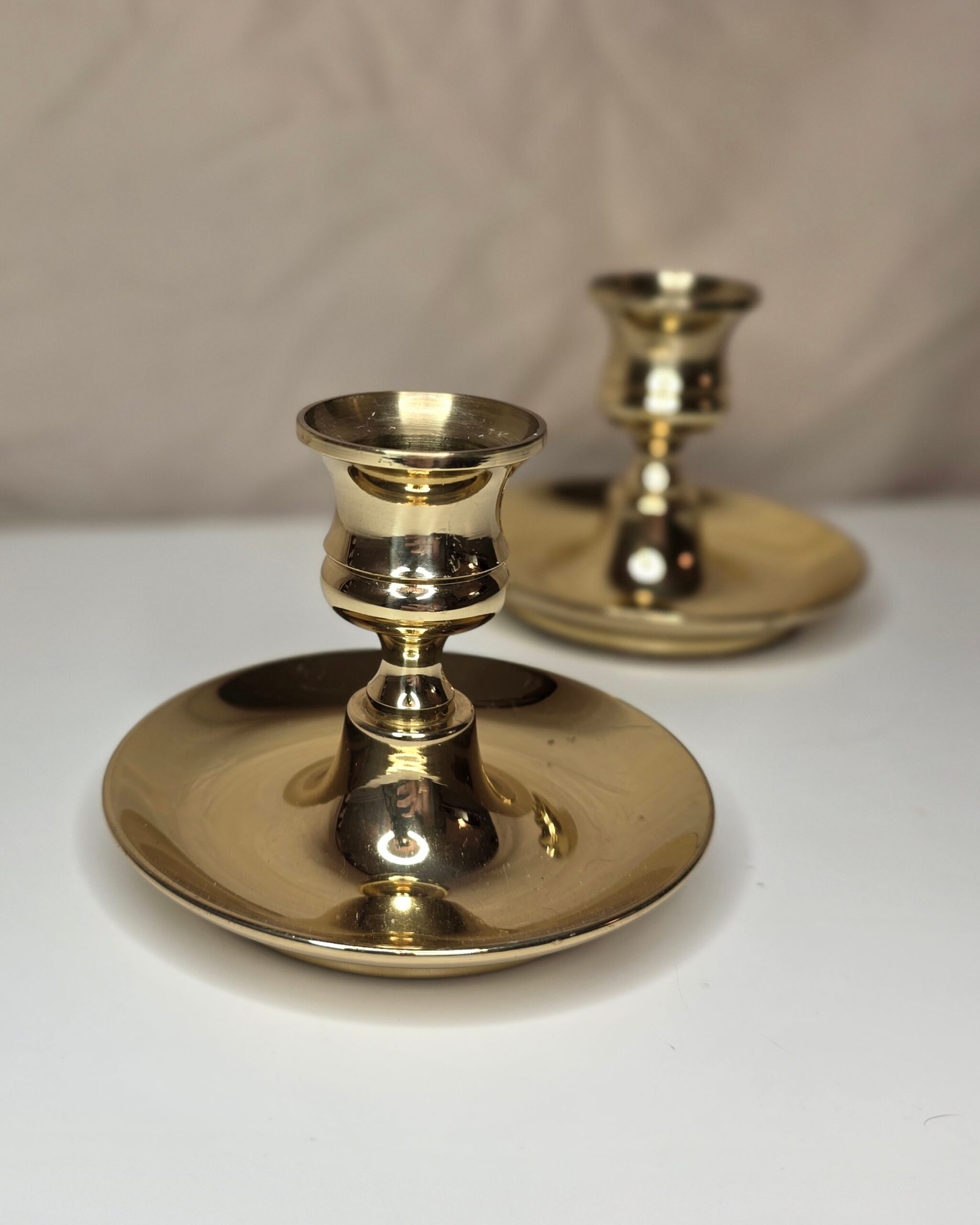 Baldwin Solid Brass Candle Holders Pair