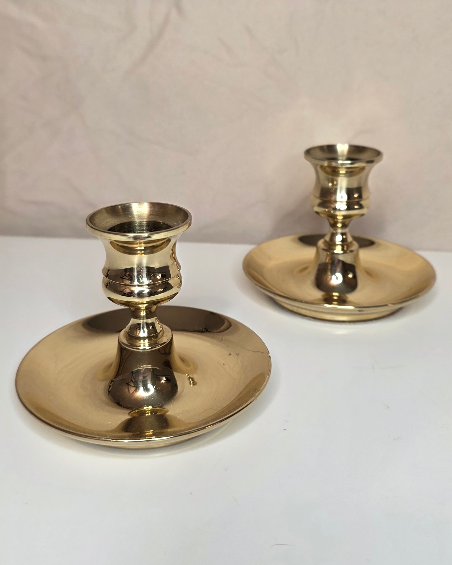 Baldwin Solid Brass Candle Holders Pair - Image 2