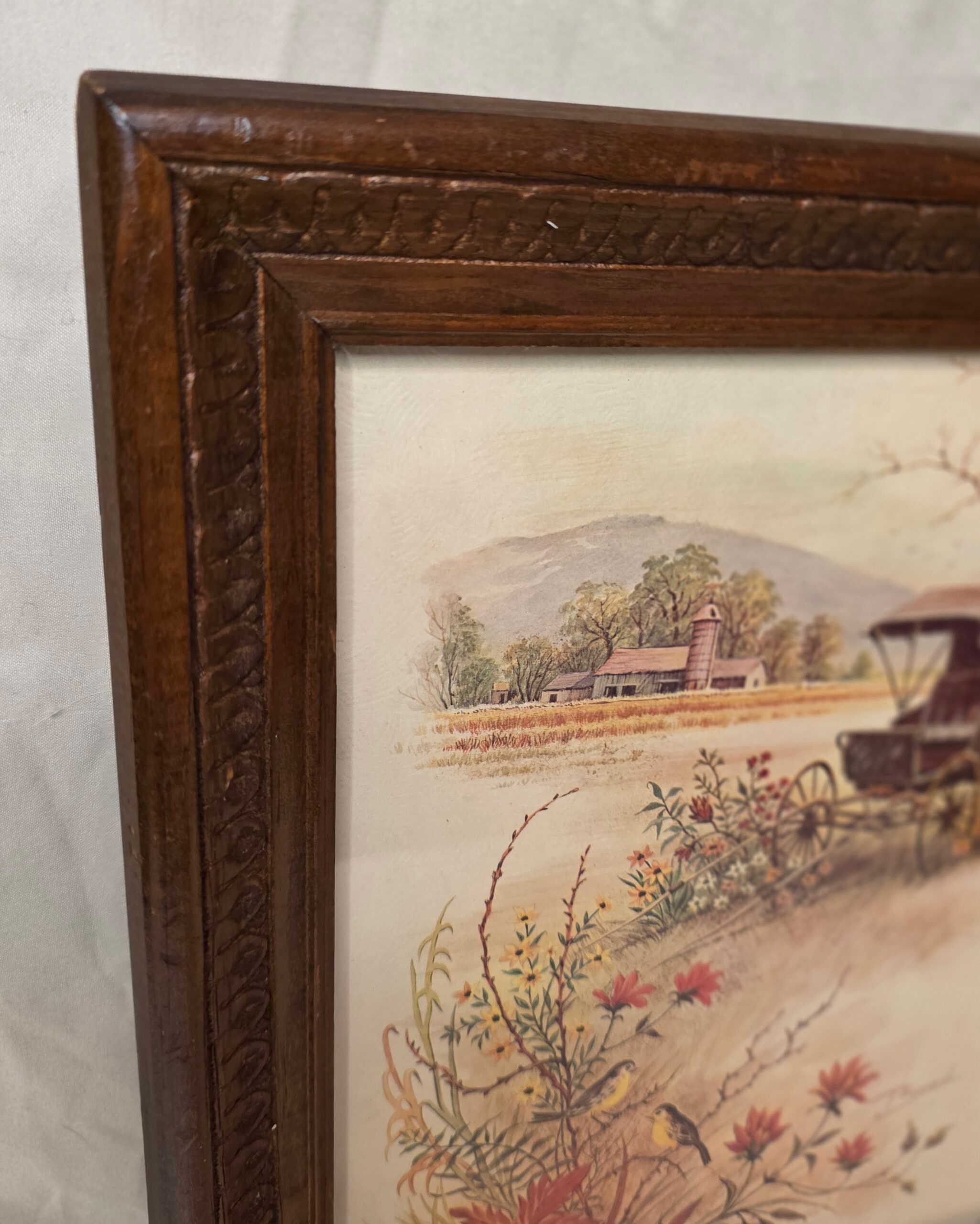 Countryside Farmhouse Buggy Framed Litho Print - Image 2
