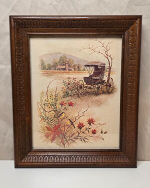 Countryside Farmhouse Buggy Framed Litho Print