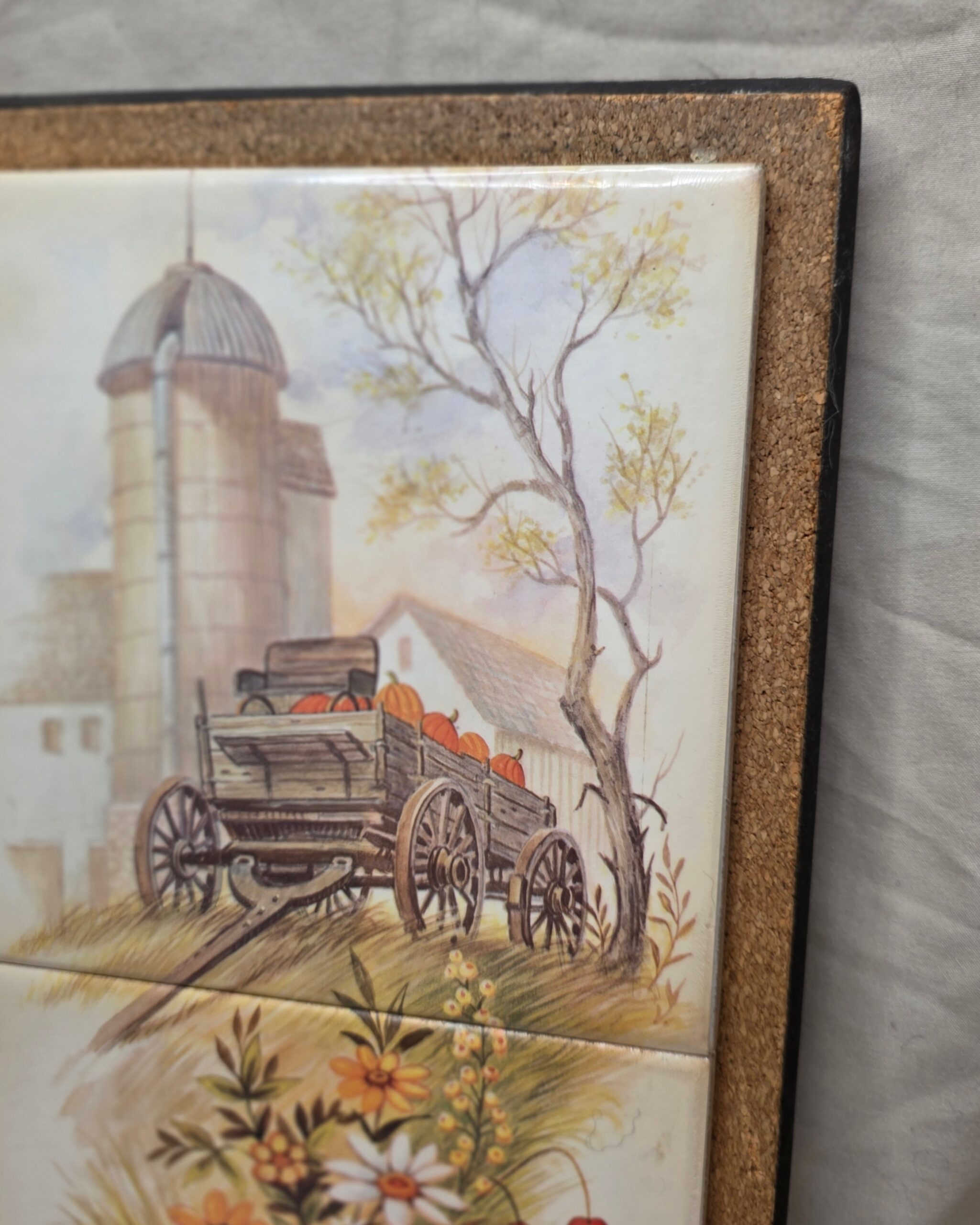 Farmhouse & Floral Ceramic Tile Wall Plaque - Image 2