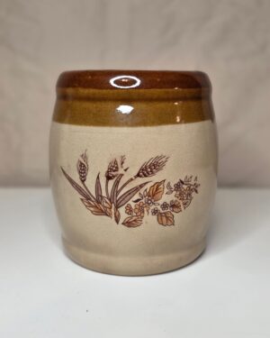 Brown Harvest Wheat Stoneware Crock