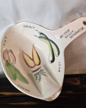 Hand-Painted Ceramic “No-Drip Gravy Separator” Bowl