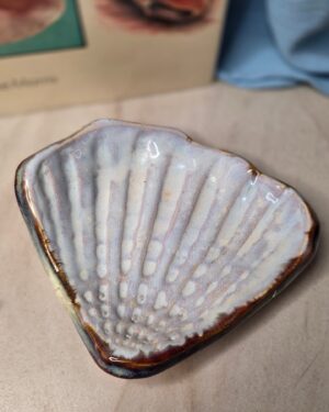 Colorful Handmade Pottery Seashell Dish