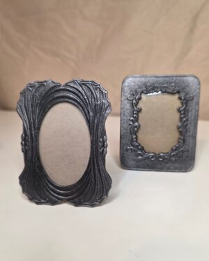 Set of Mini Pewter-Tone Metal Frames