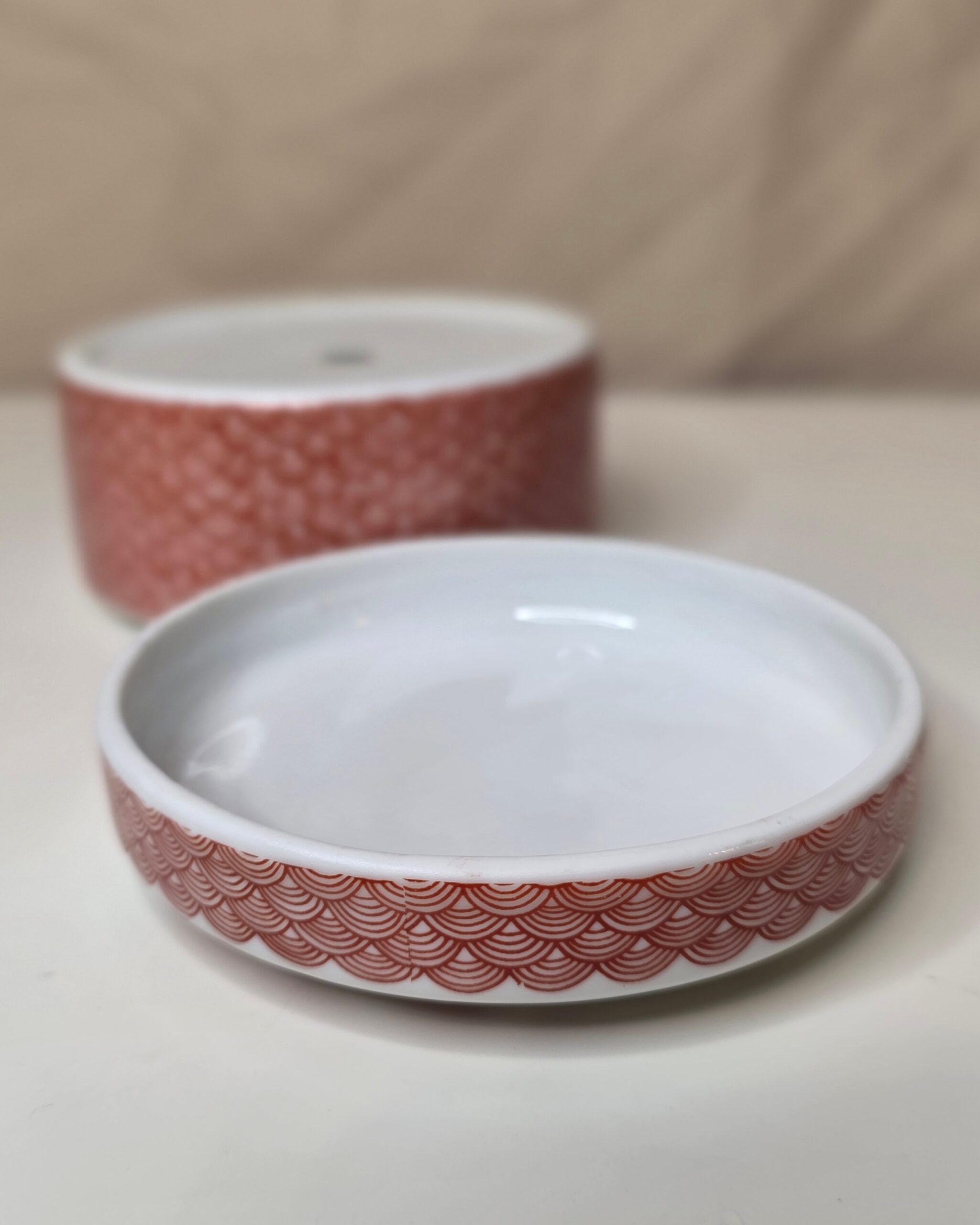 Japanese Ceramic Geisha Red Round Trinket Box - Image 3