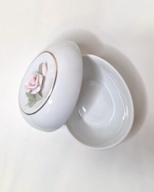 Otagiri (Japan) Porcelain Rose Egg Trinket Box