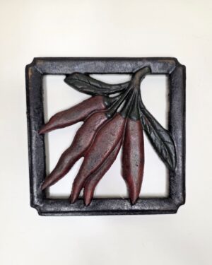 Vintage Kitchen Trivets / Hot Pads - Cast Iron Chili Peppers