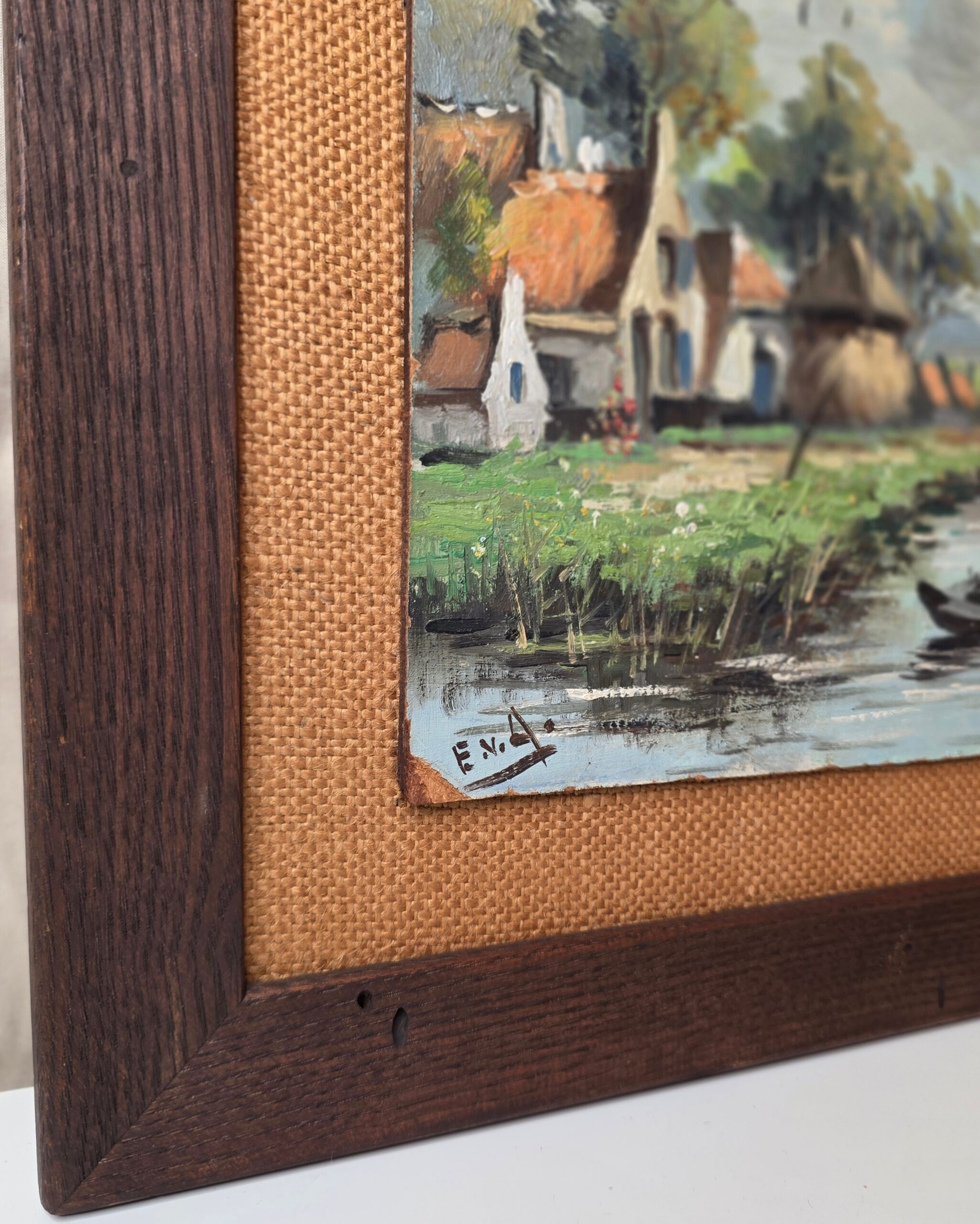 Framed Dutch Cottage Oil Painting (No. 2) by E.V.A. - Image 2