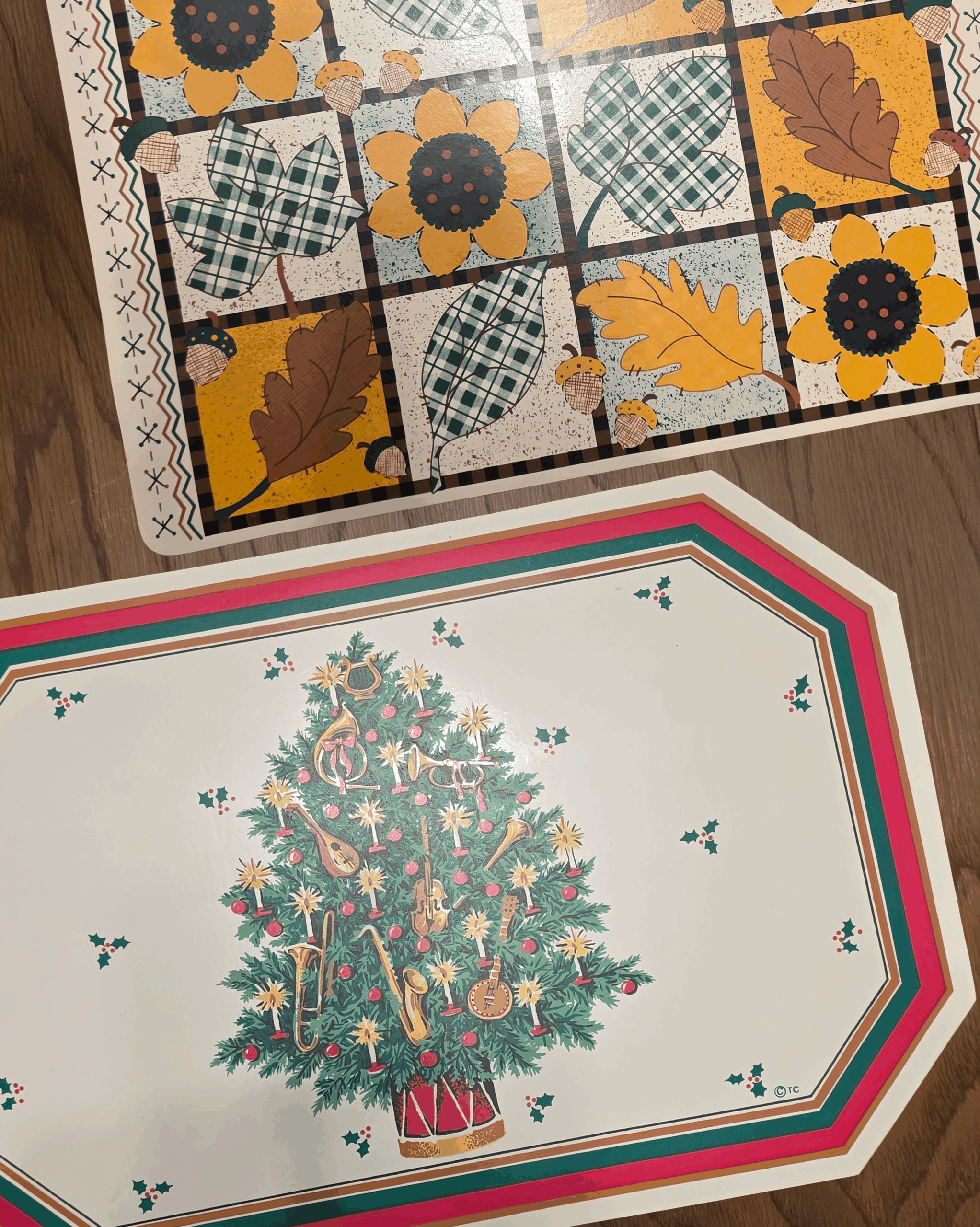 Vinyl Placemats — Holiday & Fall Designs (Sets of 6)