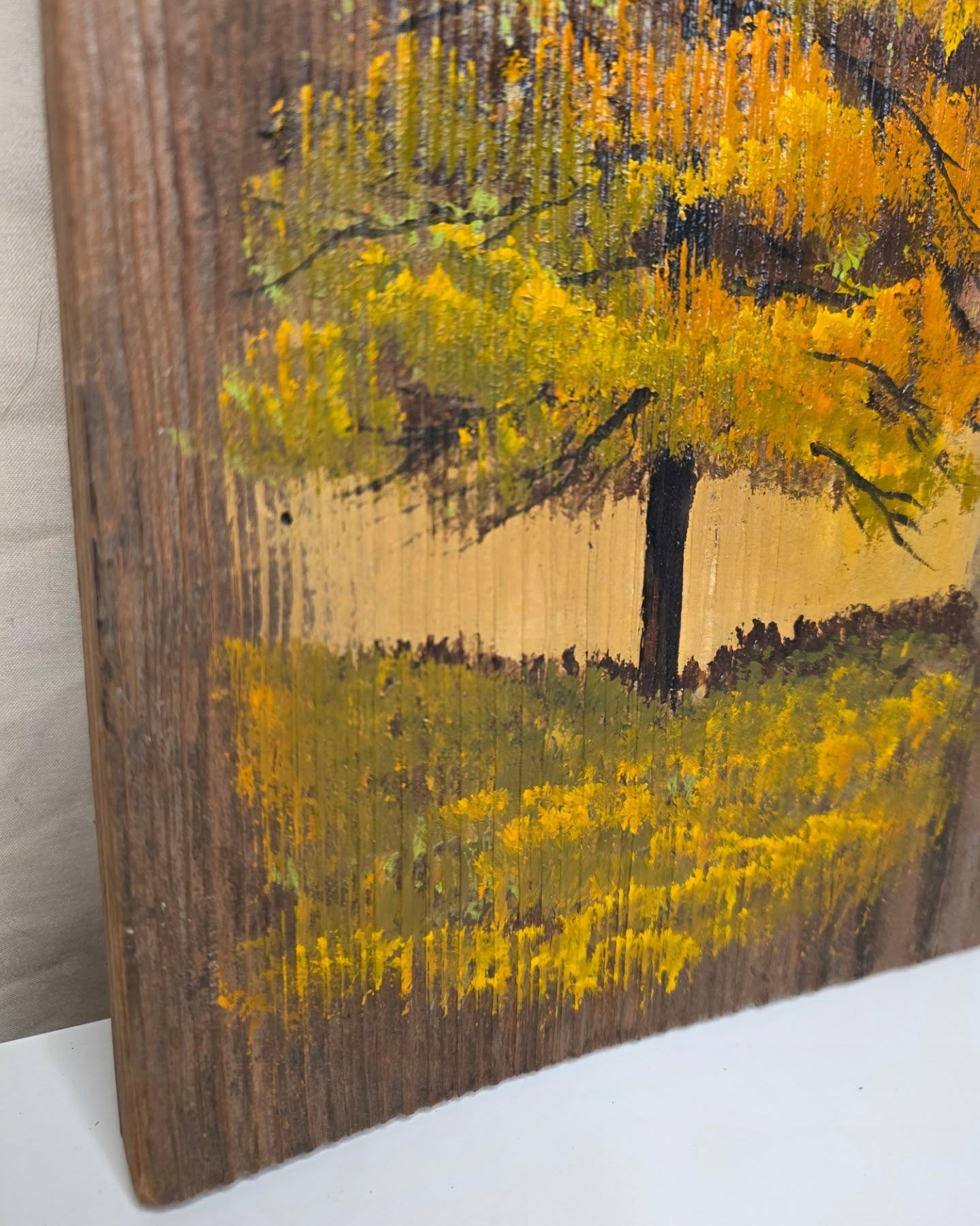 Hand-Painted Rustic Fall Tree Art on Wood - Image 3