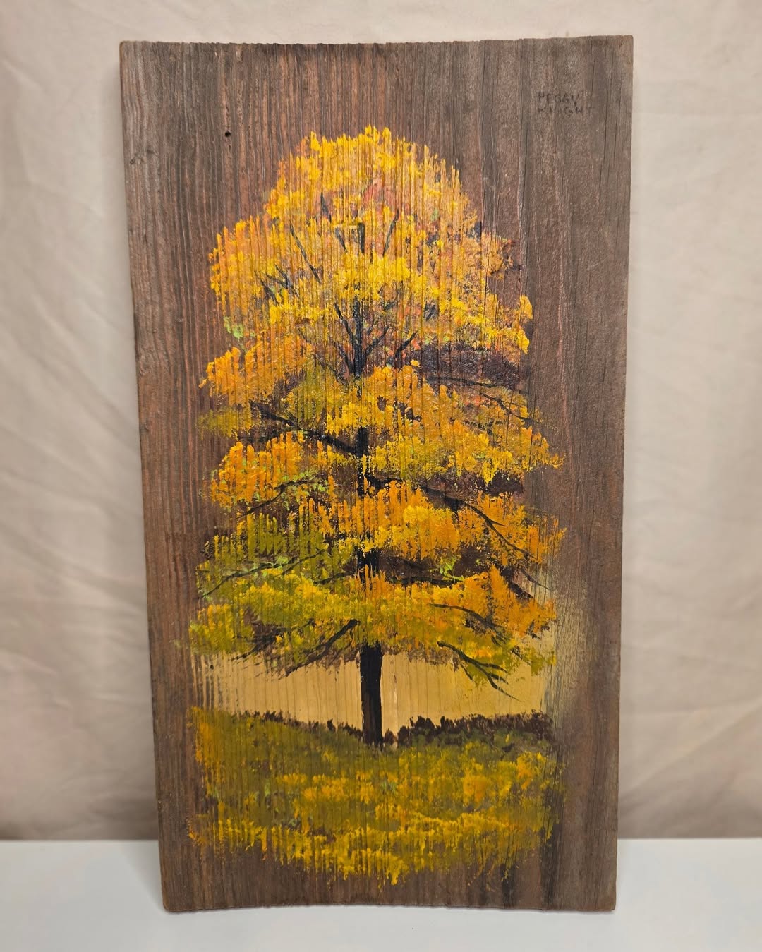Hand-Painted Rustic Fall Tree Art on Wood - Image 2