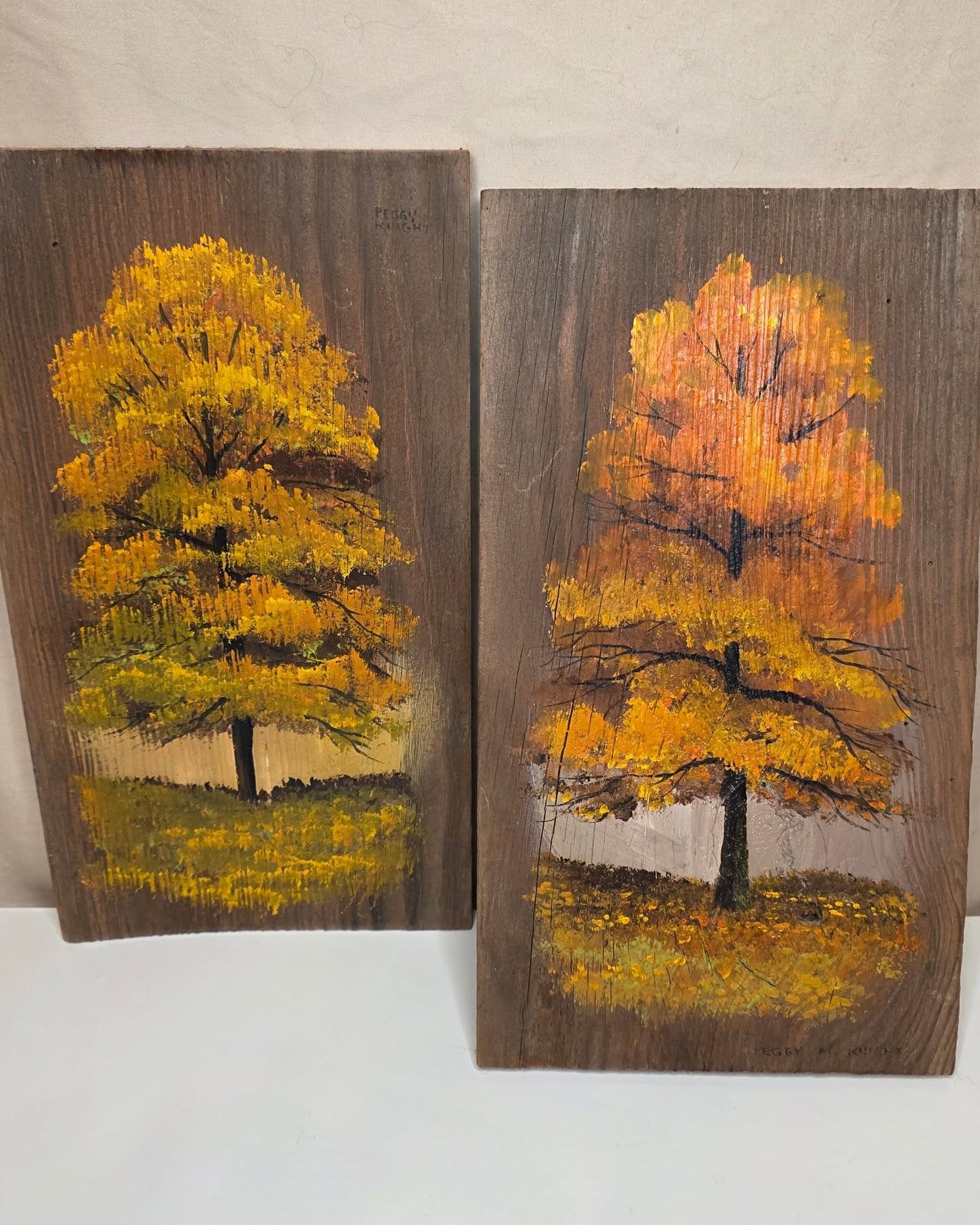 Hand-Painted Rustic Fall Tree Art on Wood