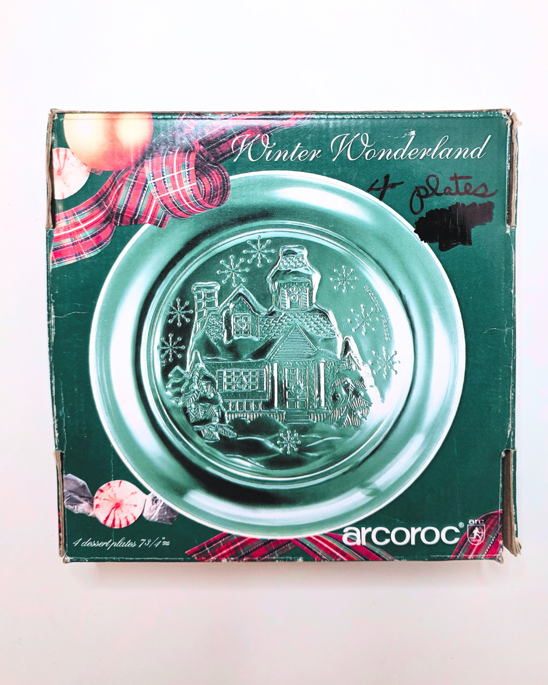 Arcoroc “Winter Wonderland” Glass Dessert Plates - Image 4