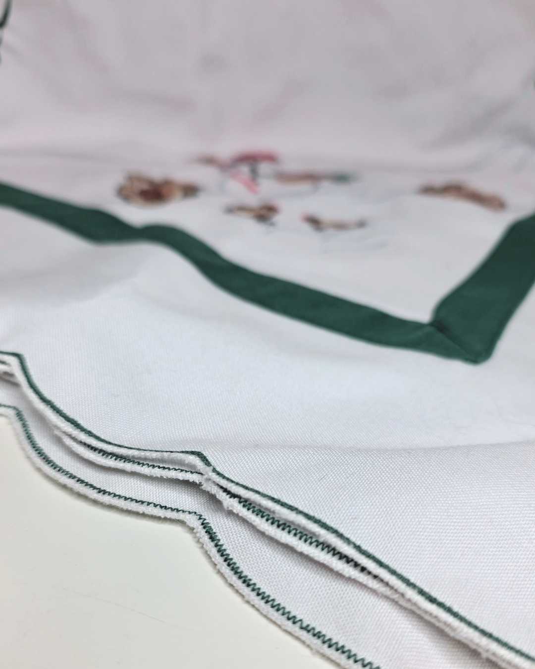 Snowman & Furry Friends Embroidered Square Tablecloth Overlay - Image 3