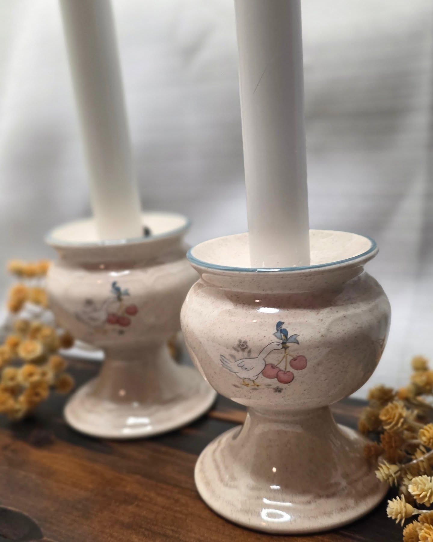 Pair of Marmalade Country Goose Candlestick Holders - Image 2