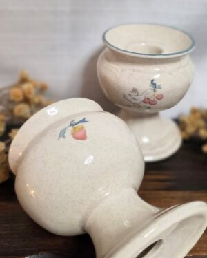 Pair of Marmalade Country Goose Candlestick Holders