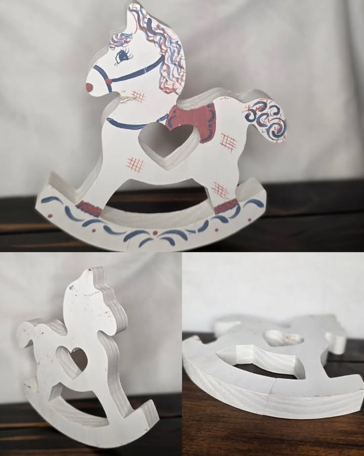 Set of 3 Handpainted Wooden Heart Nursery Animals - Image 2