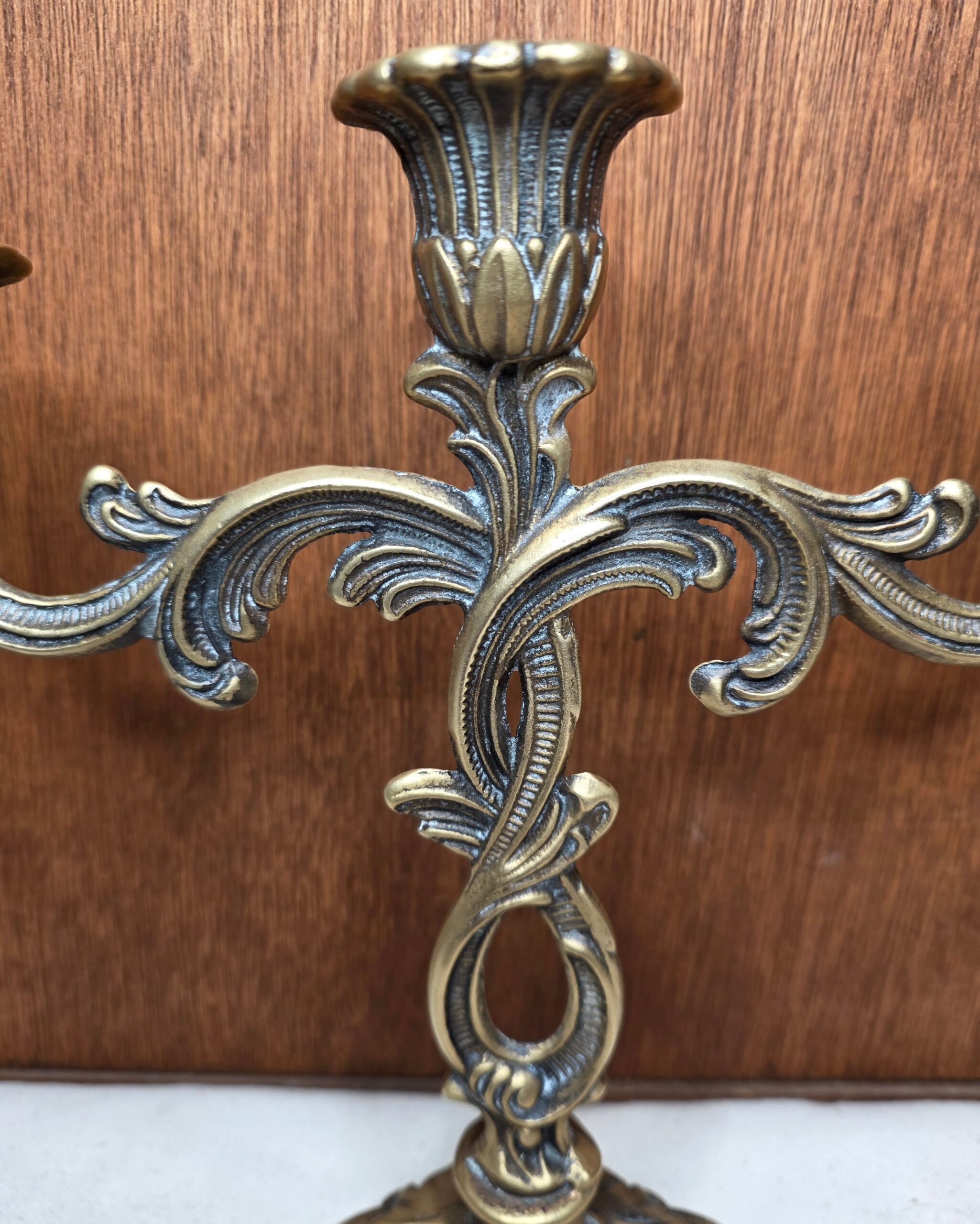 Silvestri Ornate Solid Brass Candelabra - Image 3