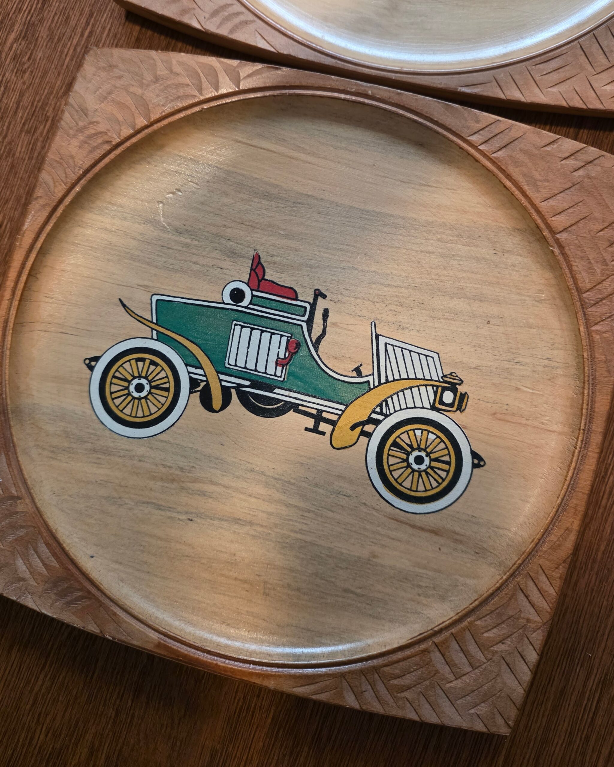 Painted Wood Vintage Automobile Car Wall Plaques - Image 2