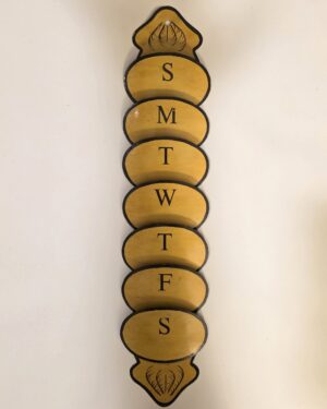 Yellow Metal Daily Wall Letter Holder / Mail Organizer