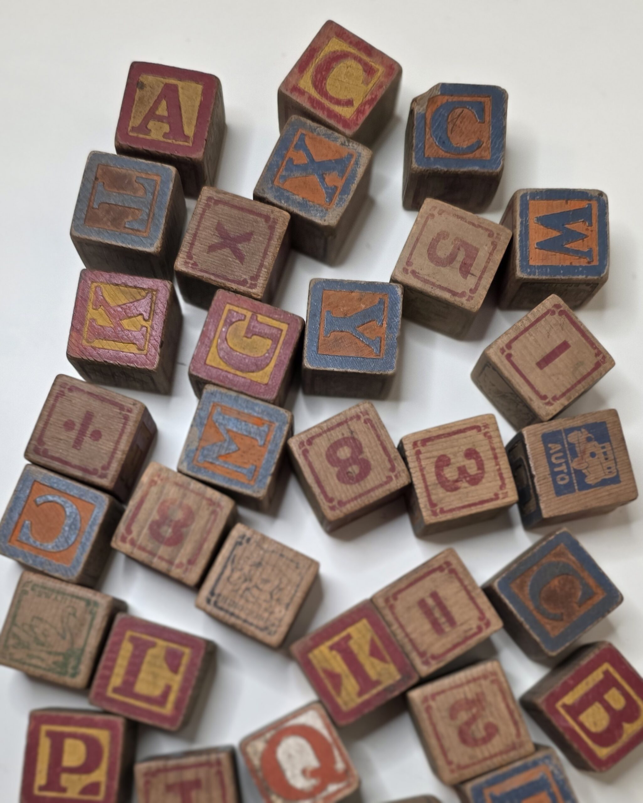Lot of Wooden Alphabet Number Blocks (Crafts/Decor Use) - Image 3
