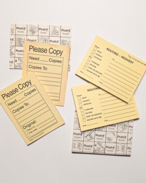Retro Post-it Paper Notepads: Routing Request + Please Copy
