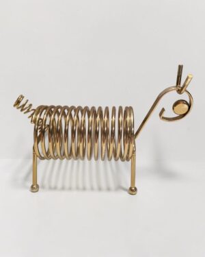 Brass Dog (Animal) Spiral Mail Organizer / Letter Holder
