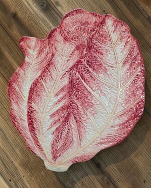 Red Ceramic Cabbage Leaf Wall Hanging / Trivet